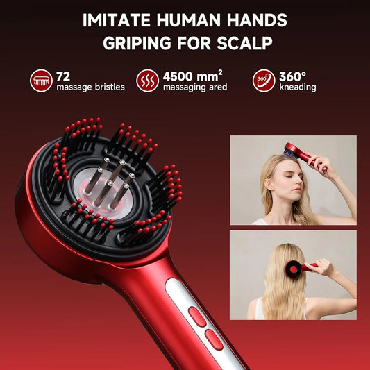 3-in-1 Electric Scalp Massager & Hair Oil Applicator Brush – Portable Waterproof Head Massager for Hair Growth & Relaxation